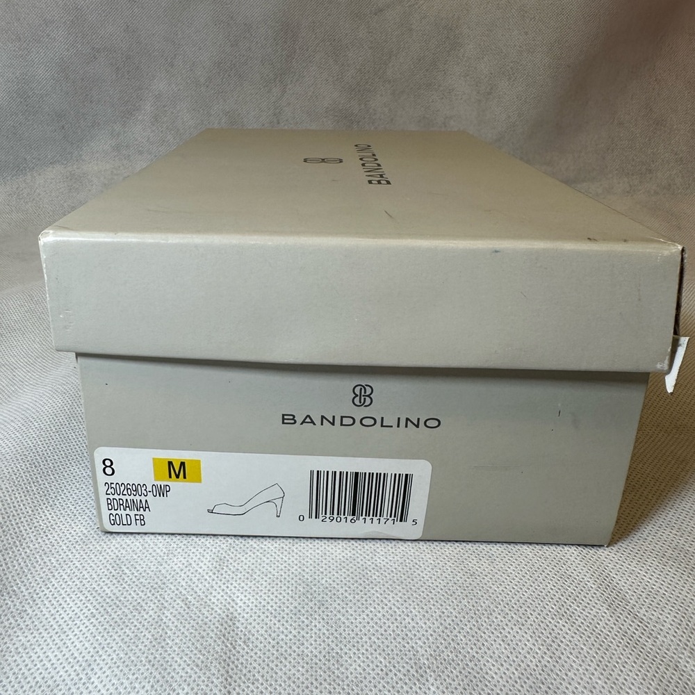 Bandolino Gold Glitter Peep-Toe Heels US Size:8 - Picture 7 of 9